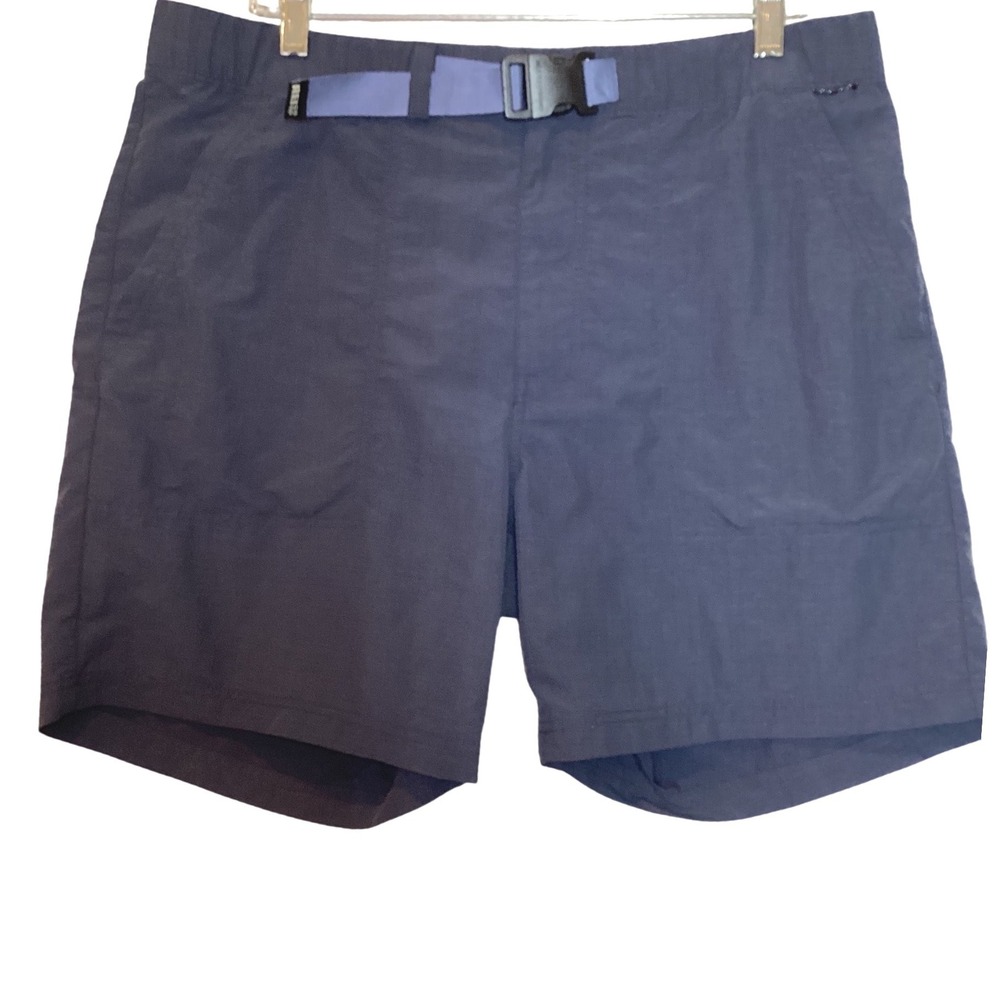 REI Co-Op Shorts Large Blue Ripstop Hiking Belted Quick Dry 6.5" Inseam